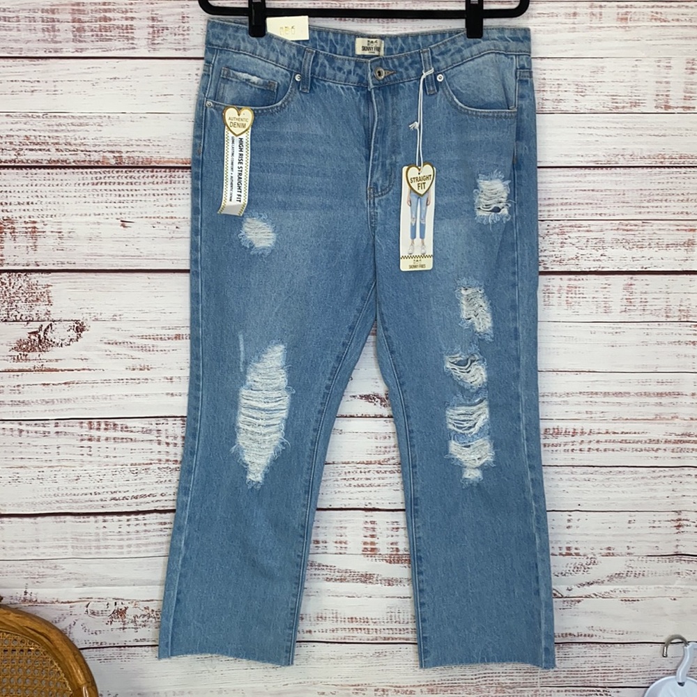 Highrise Skinny Fries Straight Fit Jeans NWT - Picture 6 of 8